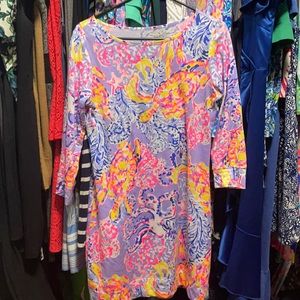 Lily Pulitzer lilac and pink 3/4 sleeve dress